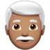 👨🏽‍🦳 man: medium skin tone, white hair display on Apple